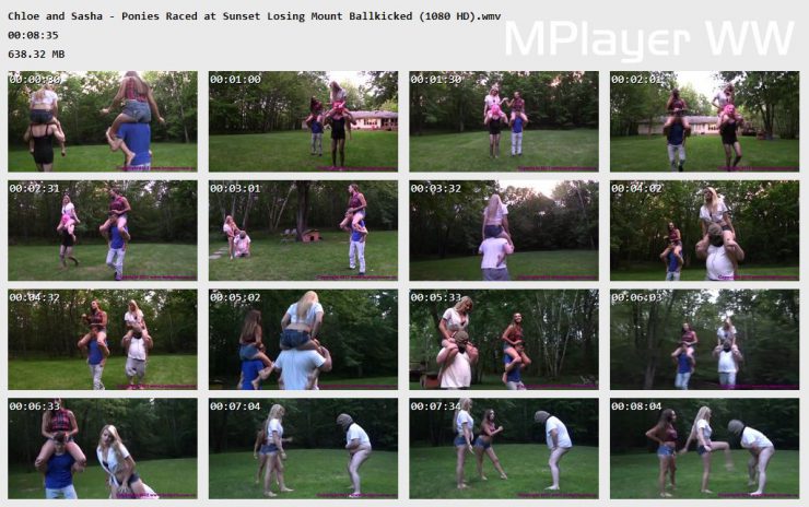 Brat Princess 2: Chloe and Sasha – Ponies Raced at Sunset Losing Mount Ballkicked (1080 HD)