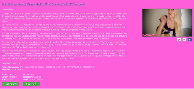 Humiliation POV Princess Kate: Cum Craving Faggot, Desperate For More Cocks In Both Of Your Holes (May 22nd 2017)