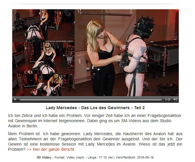 Domina-Bizarre: Lady Mercedes – Das Los des Gewinners – (Teil 2)