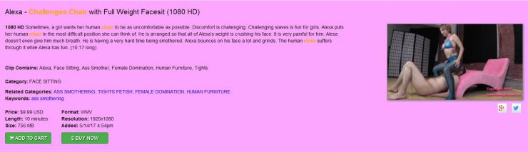 Brat Princess 2: Alexa – Challenges Chair with Full Weight Facesit (1080 HD)