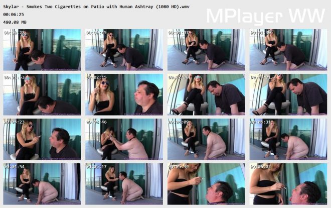 Brat Princess 2: Skylar – Smokes Two Cigarettes on Patio with Human Ashtray (1080 HD)