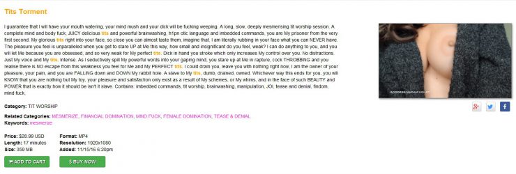 Goddess Madam Violet: Tits Torment