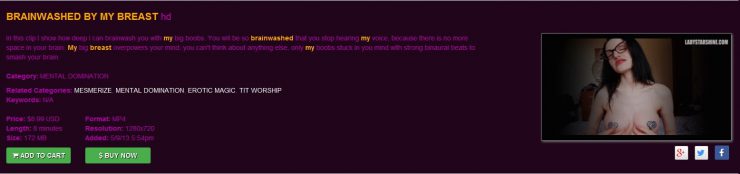 LADY MESMERATRIX FUCKS YOUR MIND: BRAINWASHED BY MY BREAST hd