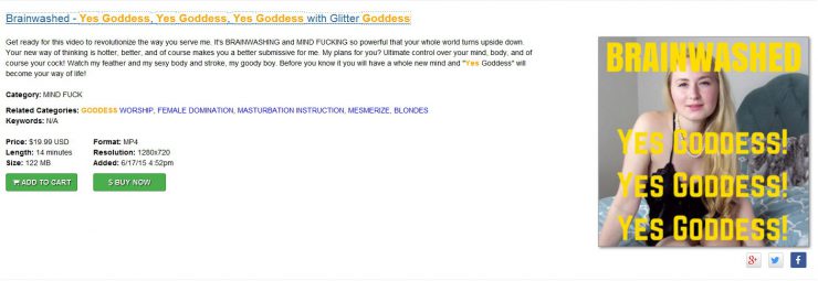 Glitter Goddess: Brainwashed – Yes Goddess, Yes Goddess, Yes Goddess with Glitter Goddess