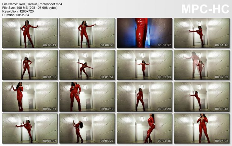 Goddess Alexandra Snow – Red Catsuit Photoshoot