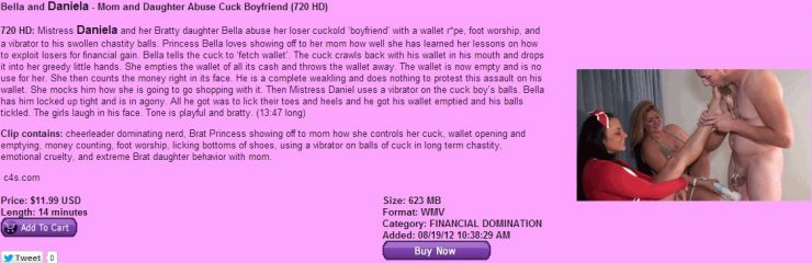 Brat Princess 2: Bella and Daneilla – Mom and Daughter Abuse Cuck Boyfriend (720 HD)