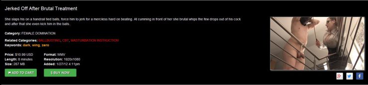 Ball Busting Chicks: Dark Wing Zero: Jerked off after brutal treatment!