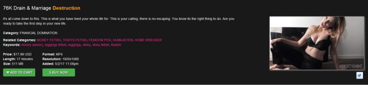 Mistress Chantel: 76k savings and marrage destruction