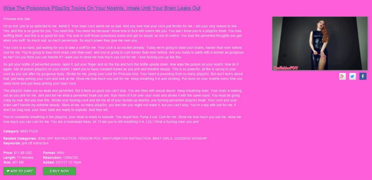 Humiliation POV Princess Kira Star: Wipe The Poisonous P0pp3rz Toxins On Your Nostrils, Inhale Until Your Brain Leaks Out