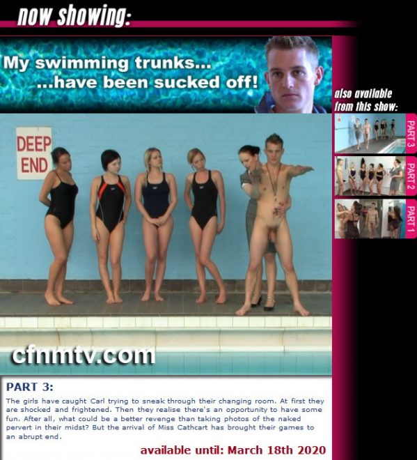 cfnmtv: My swimmimg trunksвЂ¦have been sucked off! (Part 1-3)