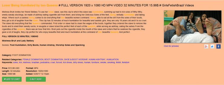 girls fetish brazil: Loser Being Humiliated by two Queens # FULL VERSION 1920 x 1080 HD MP4 VIDEO 32 MINUTES FOR 15.99$ # GirlsFetishBrazil Videos