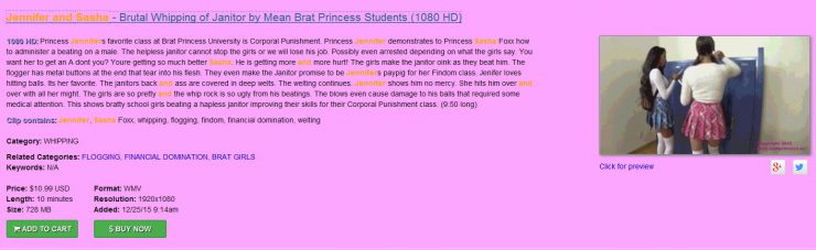 Brat Princess 2: Jennifer and Sasha – Brutal Whipping of Janitor by Mean Brat Princess Students (1080 HD)