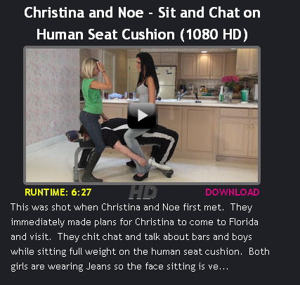 Christina and Noe – Sit and Chat on Human Seat Cushion