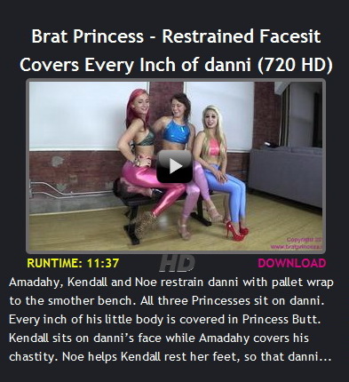 Brat Princess 2: Brat Princess – Restrained Facesit Covers Every Inch of danni (720 HD)