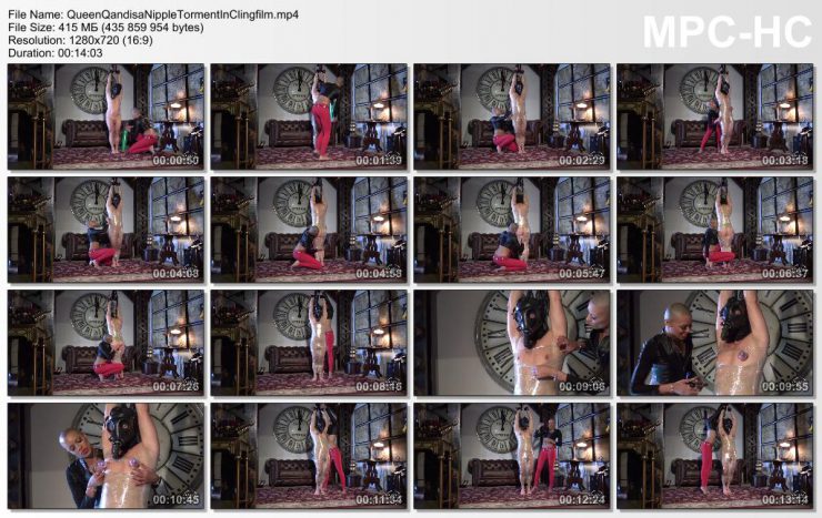 Kinky Mistresses – Queen Qandisa – Nipple Torment in Clingfilm