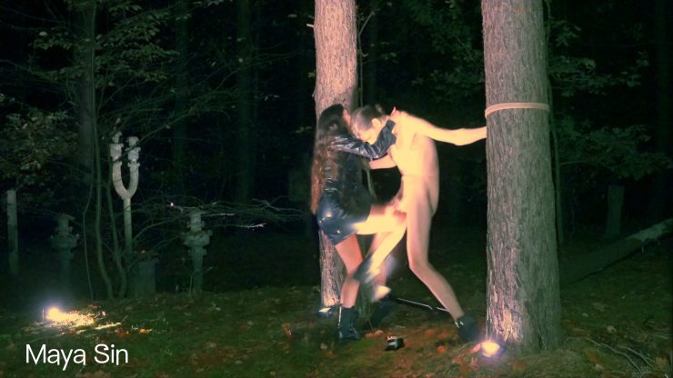 Maya Sin: Ballbusting in the depths of a dark forest – Face Slapping