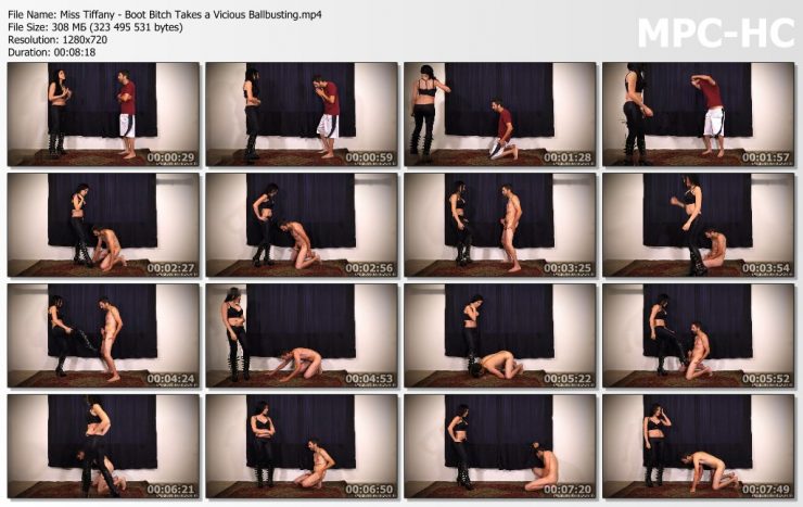 Miss Tiffany: Boot Bitch Takes a Vicious Ballbusting – Boot Domination