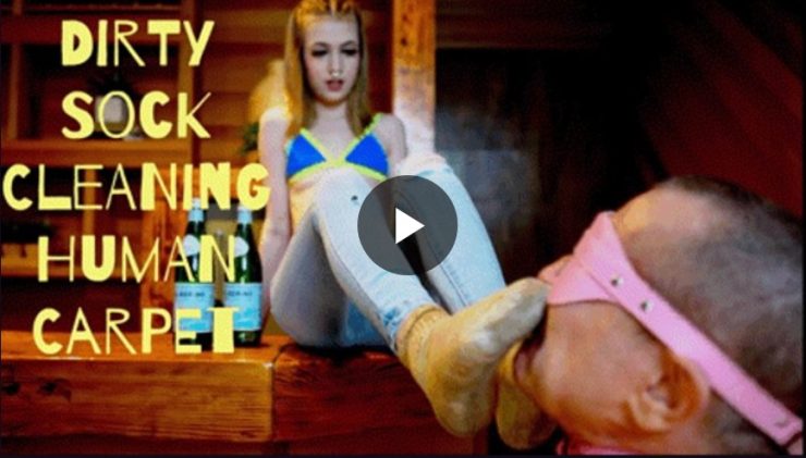 Domina Planet: Dirty Sock Cleaning Human Carpet (HD 1080P MP4)