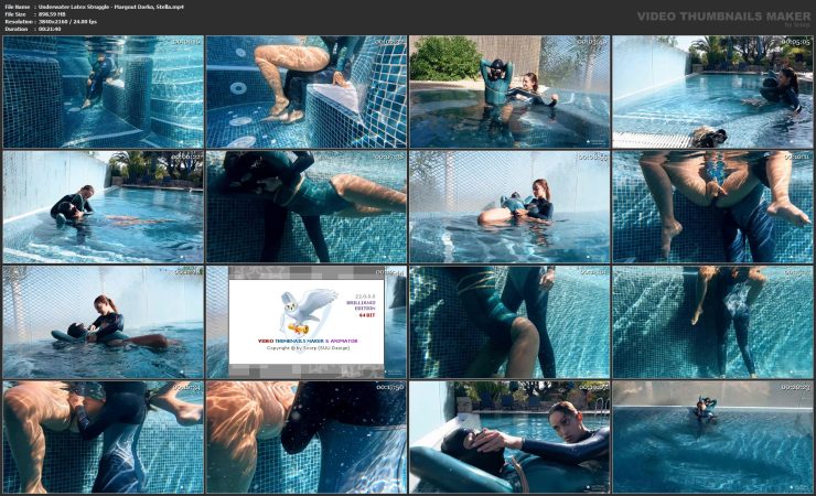Eroteric Shibari Bondage:  Margout Darko, Stella – Underwater Latex Struggle (4K): bondage diving fetish ($15.99 Clips4sale)