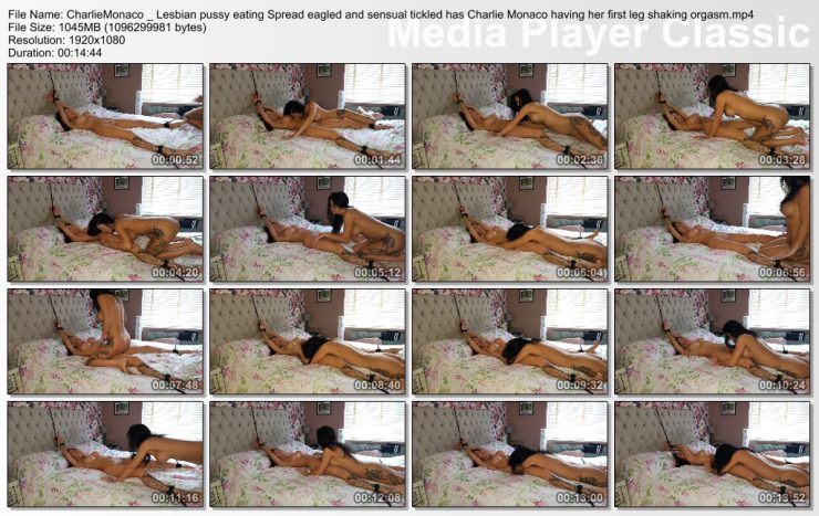 Charlie Monaco: Lesbian pussy eating Spread eagled and sensual tickled has Charlie Monaco having her first leg shaking orgasm ($14.99 Clips4sale)