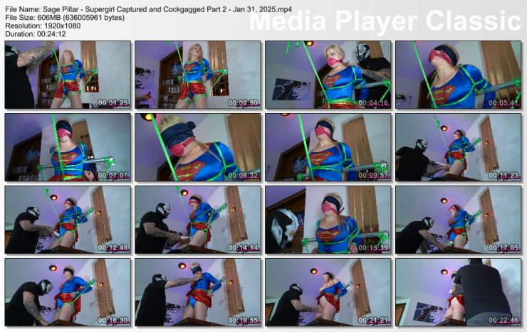 ShinyBound Productions/Clips4sale Bondage: Supergirl Captured and Cockgagged Part 2 (Release date: Jan 31, 2025)