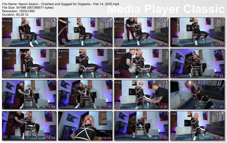 ShinyBound Productions: Naomi Swann – Chairtied and Gagged for Orgasms (Release date: Feb 14, 2025)