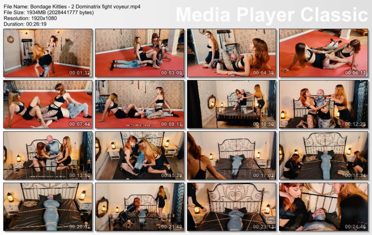 Bondage Kitties: 2 Dominatrix fight voyeur – Spanish (sub:English), MP4, FULLHD 1080 ($12.99 Clips4sale)
