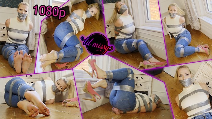 Lil Missy UK Store:  Taped Up Damsel On The Floor In Jeans