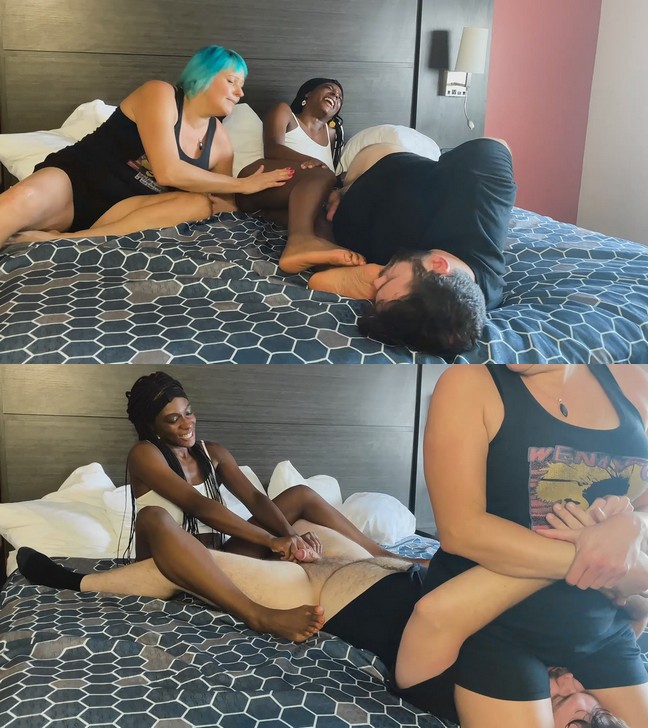 Onlyballkicking: Tall Girls Beat His Balls – Paris Love & Jenni Foxx Destroy a Pathetic Loser