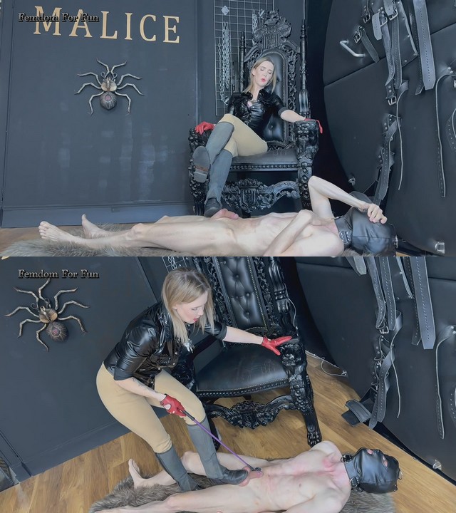 Femdom For Fun: Miss Malice – Bootjob, Post Cum Play and Post Orgasm Handjob (HD 1080p MP4)